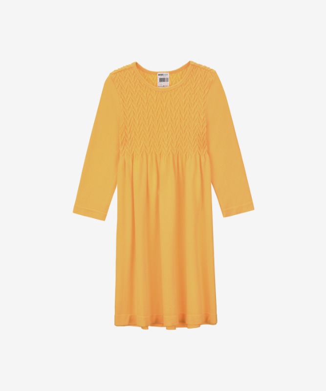 2-3세 베이직 스마킹 롱슬리브 드레스 FD5201